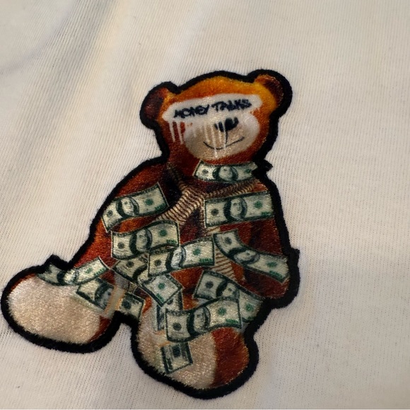 CR-24 Chrome Edge Men's White Tee Shirt - Bear Money Talks Extreme - Medium NWOT - Picture 7 of 12